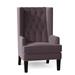 Wingback Chair - Everly Quinn Searle 30" Wide Tufted Wingback Chair Fabric in Gray/Green/Brown | 48 H x 30 W x 34 D in | Wayfair