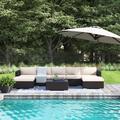 Sol 72 Outdoor™ Cabral 8 Piece Rattan Sectional Seating Group w/ Cushion Synthetic Wicker/All - Weather Wicker/Wicker/Rattan in Gray/Brown | Wayfair