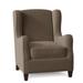 Wingback Chair - Fairfield Chair Wright 31" Wide Slipcovered Wingback Chair Leather/Fabric in White/Brown | 40 H x 31 W x 36.5 D in | Wayfair