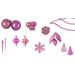 Northlight Seasonal Club 125ct Shatterproof 4-Finish Christmas Ornaments Plastic in Pink | 5.5 H x 1.5 W x 1.5 D in | Wayfair NORTHLIGHT N512509