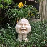 HomeStyles Muggly's Crying Brother Face Statue Planter Fiberglass/Resin/Plastic/Concrete/Stone in White | 12 H x 8 W x 8 D in | Wayfair 37065