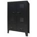 East Urban Home Wardrobe Hamar Solid Wood Pine Storage Cabinet Armoire Metal in Black | 42.13 H x 26.4 W x 13.78 D in | Wayfair