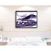 Vault W Artwork 'Japanese Cranes & Mount Fuji' by Katsushika Hokusai Framed Painting Print in Purple Paper in Indigo | 14 H x 18 W x 1 D in | Wayfair