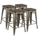 Williston Forge Mattapoisett 24" Counter Stool Wood/Metal in Black/Brown | 24 H x 15.7 W x 15.7 D in | Wayfair 0E5817DB5D4B47939F8B6C3DCF957667