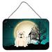 The Holiday Aisle® Halloween Scary English Bulldog Brindle Banner Metal in Green/Gray | 8 H x 12 W x 0.03 D in | Wayfair
