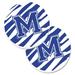 Latitude Run® Monogram Initial Q Tiger Car Coaster Ceramic in White/Blue | 2.5 H x 0.25 D in | Wayfair 2773B29662154EB1B889BCD5259327EE