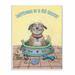 Red Barrel Studio® 'Happiness is a Full Tummy Dog Funny Cartoon Pet Design' by Gary Patterson Drawing Print in Brown | Wayfair