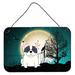 The Holiday Aisle® Halloween Scary English Bulldog Brindle Banner Metal in White/Black | 8 H x 12 W x 0.03 D in | Wayfair