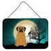 The Holiday Aisle® Halloween Scary English Bulldog Brindle Banner Metal in Green/Gray/Brown | 8 H x 12 W x 0.03 D in | Wayfair