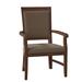 Fairfield Chair Pryor King Louis Back Arm Chair Wood/Upholstered/Fabric in Brown | 38.5 H x 24.5 W x 24.5 D in | Wayfair 8778-04_ 9508 05_ Walnut