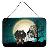 The Holiday Aisle® Halloween Scary English Bulldog Brindle Banner Metal in Green/Gray/Black | 8 H x 12 W x 0.03 D in | Wayfair