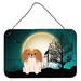 The Holiday Aisle® Halloween Scary English Bulldog Brindle Banner Metal in Green/Brown | 8 H x 12 W x 0.03 D in | Wayfair