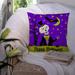 The Holiday Aisle® Mager Happy Halloween Skeleton Indoor/Outdoor 14" Throw Pillow Polyester/Polyfill blend | 14 H x 14 W x 3 D in | Wayfair