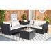 Red Barrel Studio® 3 Piece Rattan Sectional Seating Group w/ Cushions Synthetic Wicker/All - Weather Wicker/Wicker/Rattan in Brown/Gray/White | Outdoor Furniture | Wayfair
