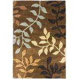 White 24 x 0.63 in Area Rug - Red Barrel Studio® Chanler Floral Handmade Tufted Wool Brown Area Rug Viscose/Wool | 24 W x 0.63 D in | Wayfair