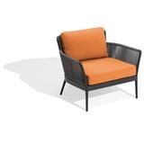 Joss & Main Archie Nette Patio Chair w/ Cushions in Orange/Gray/Black | 30 H x 35.5 W x 35 D in | Wayfair 44E637D3E3B7483DA0965D9C46F3DD0F