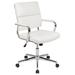 Orren Ellis Gessica Mid-Back Panel Executive Chair Upholstered/Metal in Gray | 40.25 H x 27.25 W x 27.25 D in | Wayfair