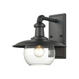 Longshore Tides SanderSon 1 - Light Dimmable Matte Armed Sconce Glass/Metal in Black | 11 H x 11 W x 12 D in | Wayfair