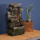 Millwood Pines Halloway Resin Towering Cave Waterfall Fountain w/ Light | 14 H x 8.5 W x 4.5 D in | Wayfair DW-208