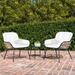 Brayden Studio® Shiv Chat 3 Piece Rattan Seating Group w/ Cushions Synthetic Wicker/All - Weather Wicker/Wicker/Rattan in White | Outdoor Furniture | Wayfair