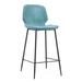 By Boo Seashell Counter & Bar Stool Upholstered/Leather/Metal/Faux leather in Blue | 37 H x 17 W x 20 D in | Wayfair BYB0892