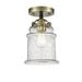 Beachcrest Home™ Alexandira 1-Light 6" Simple Bell Semi Flush Mount Glass in Gray/Black | 9.63 H x 6 W x 6 D in | Wayfair