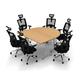 Symple Stuff Belleville 6 Person Conference Meeting Tables w/ 6 Chairs Complete Set Wood/Metal in Brown | 30 H x 60 W x 60 D in | Wayfair