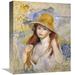 Vault W Artwork 'Young Girl w/ a Hat' by Pierre-Auguste Renoir Print on Canvas in Blue | 16 H x 13 W x 2 D in | Wayfair