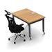 The Twillery Co.® Albin 1 Person Conference Meeting Table w/ 1 Chair Complete Set Wood/Metal in Brown | 30 H x 48 W x 30 D in | Wayfair