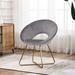 Papasan Chair - East Urban Home 28.35" Wide Velvet Papasan Chair Velvet in Gray/Yellow | 33.07 H x 28.35 W x 20.87 D in | Wayfair