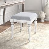 Kelly Clarkson Home Cecily Vanity Stool Polyester/Wood/Upholstered in Gray | 18 H x 20 W x 16 D in | Wayfair A07B0F1283864921BCAEDAAB5E6A1979