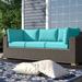 Latitude Run® Larren Outdoor Replacement Cushion Set Acrylic in Green/Blue | 4 H in | Wayfair EE9B951654DE4BE4A590AF71F5B7D7B1