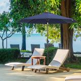 Sol 72 Outdoor™ Kellie Market Sunbrella Umbrella Metal in Blue/Navy | 96 H in | Wayfair B31AECFE0FBA494EAA1A829F8A274711