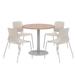 KFI Studios 36" L Round Manufactured Wood Breakroom Table & Chair Set Metal in Brown/Gray | 29 H in | Wayfair OLTFL42RD-B1922-SL-7937-4-OL2700-P45