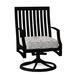 Woodard Seal Cove Swivel Patio Dining Chair w/ Cushion in Black | 37.75 H x 24 W x 26.5 D in | Wayfair 1X0472-92-87N