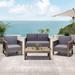 Bayou Breeze 4 Piece Rattan Sofa Seating Group w/ Cushions Wood/Natural Hardwoods in Gray | Outdoor Furniture | Wayfair