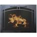 Winston Porter Hakim (Elegant) Cabinet Style Steel Fireplace Door Steel in White/Black | 28 H x 47 W x 3 D in | Wayfair