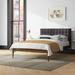 George Oliver Jennett Tufted Solid Wood & Upholstered Platform Bed Metal in Brown | 41.34 H x 56.1 W x 80.12 D in | Wayfair