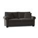 Red Barrel Studio® Quaker 77" Rolled Arm Sleeper w/ Reversible Cushions Wood/Polyester in Black/Blue/Brown | 36 H x 77 W x 37 D in | Wayfair Sofas