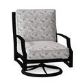 Woodard Seal Cove Swivel Patio Chair w/ Cushions Metal in Gray/Black | 35.75 H x 27.75 W x 32.75 D in | Wayfair 1X0477-92-87N