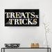 The Holiday Aisle® Treats & Tricks - Wrapped Canvas Textual Art Print Canvas in Black | 8 H x 16 W x 1.5 D in | Wayfair