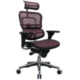 Inbox Zero Ergonomic Task Chair Upholstered, Metal in Red/Black/Indigo | 46 H x 26.5 W x 23 D in | Wayfair 9E9763A5842E427CB69BCC3585983BE5