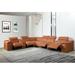 Multi Color Reclining Sectional - Orren Ellis Guaymas 151" Wide Genuine Leather Symmetrical Reclining Corner Sectional Genuine Leather | Wayfair