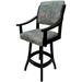 Wildon Home® Corrinne Swivel Counter Bar & Extra Tall Stool Wood/Upholstered in Black | 50 H x 22 W x 20 D in | Wayfair