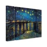 Vault W Artwork 'The Starry Night II' by Vincent Van Gogh - 3 Piece Print Set on Canvas Metal | 24 H x 32 W x 2 D in | Wayfair BL0383-3PC-SET-SM