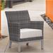 Brayden Studio® Saleem Club Patio Chair w/ Cushions Wicker/Rattan in Pink/Gray/White | 32.5 H x 27 W x 28 D in | Wayfair