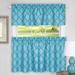 Red Barrel Studio® Zoey 3 Piece Moroccan Trellis Kitchen Curtain Polyester in Blue/White | 24 H x 58 W x 1.5 D in | Wayfair