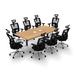 The Twillery Co.® Albin 8 Person Conference Meeting Table w/ 8 Chairs Complete Set Wood/Metal in Brown | 30 H x 80 W x 40 D in | Wayfair