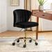 Etta Avenue™ Ilia Ergonomic Height-Adjustable Task Chair w/ Tufted Back Upholstered, Metal in Black | 30 H x 20.5 W x 21 D in | Wayfair