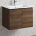 Ivy Bronx Jasso 23" Wall-Mounted Single Bathroom Vanity Set Wood/Ceramic in Brown | 18.94 H x 23.19 W x 17.56 D in | Wayfair